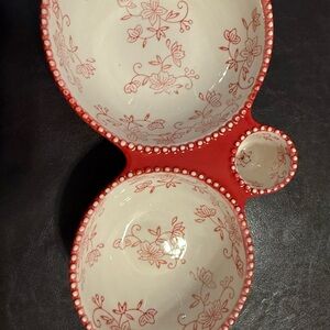 COPY - Temp-Tations Red and White Crudite bowl set.